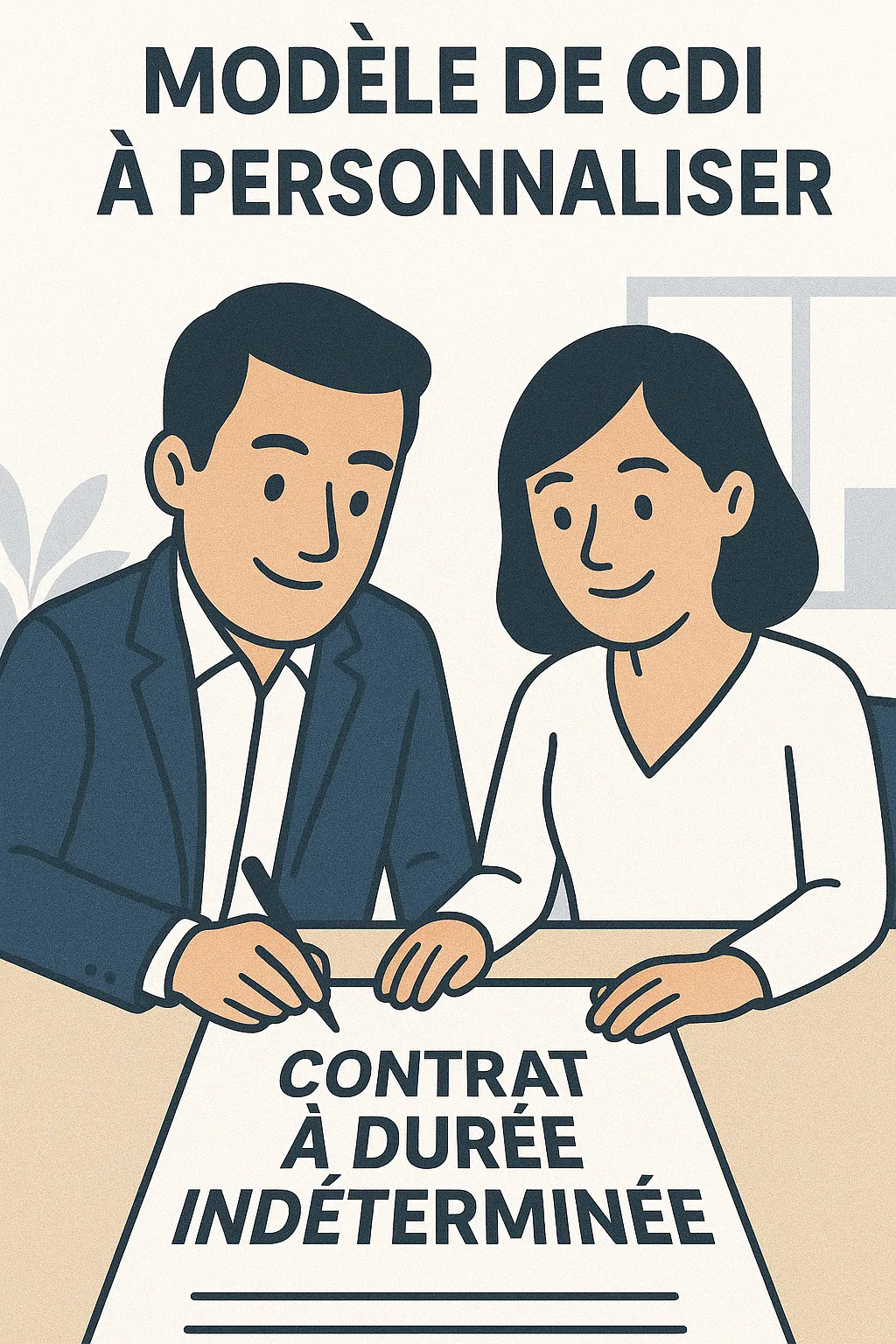Modèle de contrat de travail à durée indéterminée à personnaliser