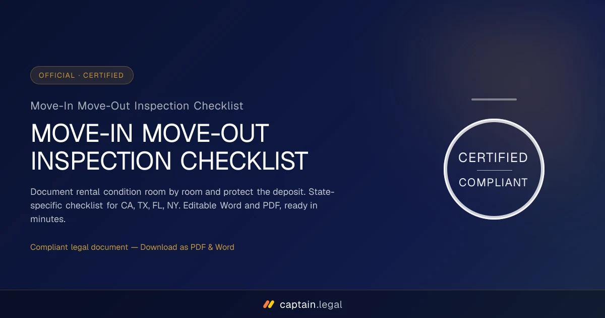 Move-In Move-Out Inspection Checklist